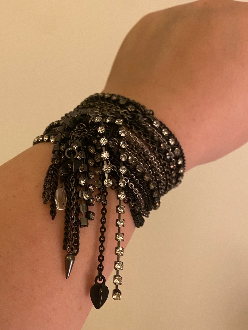 Juicy Couture - Gunmetal Crystal Multi-Chain Bracelet